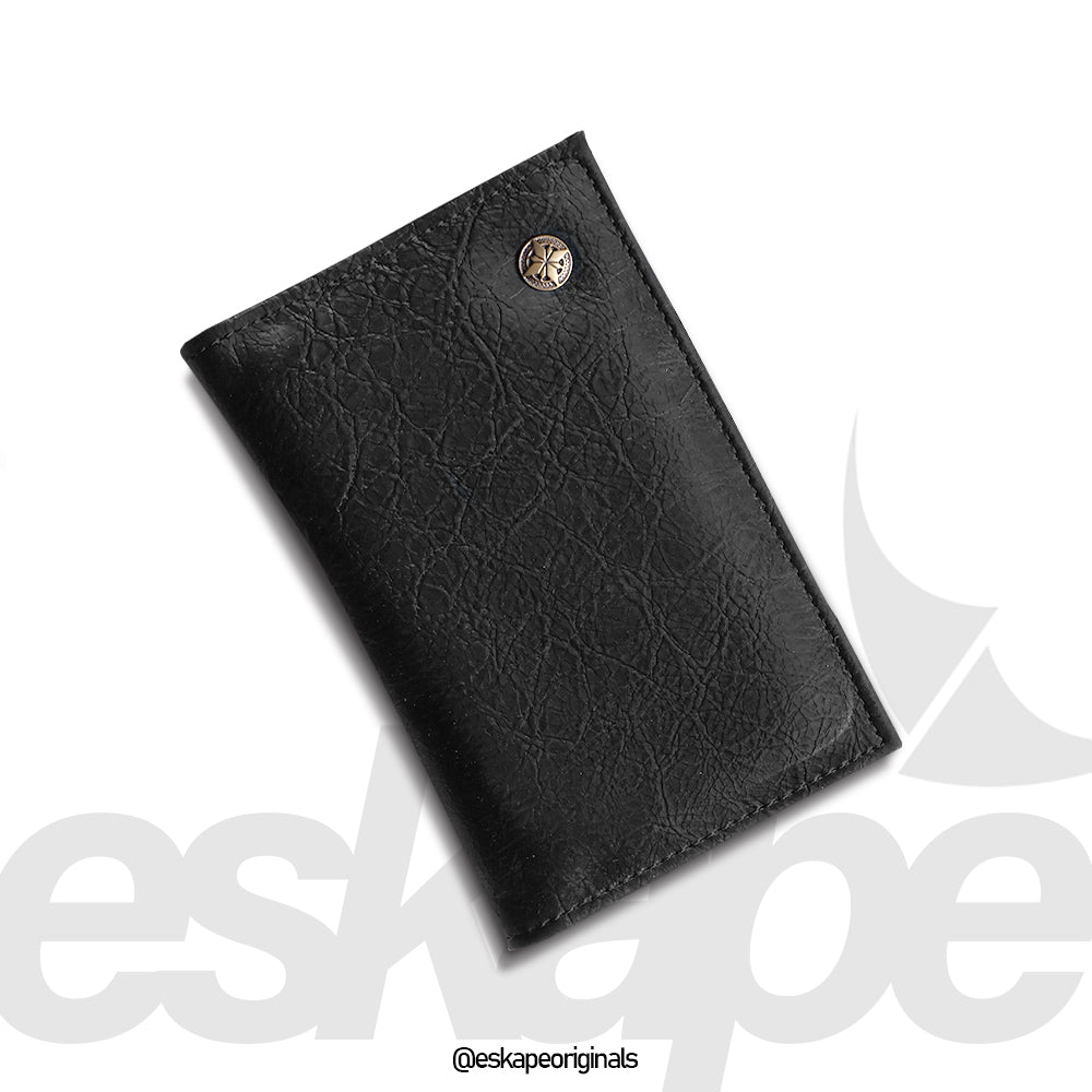 Sleek Black Textured Travel Wallet