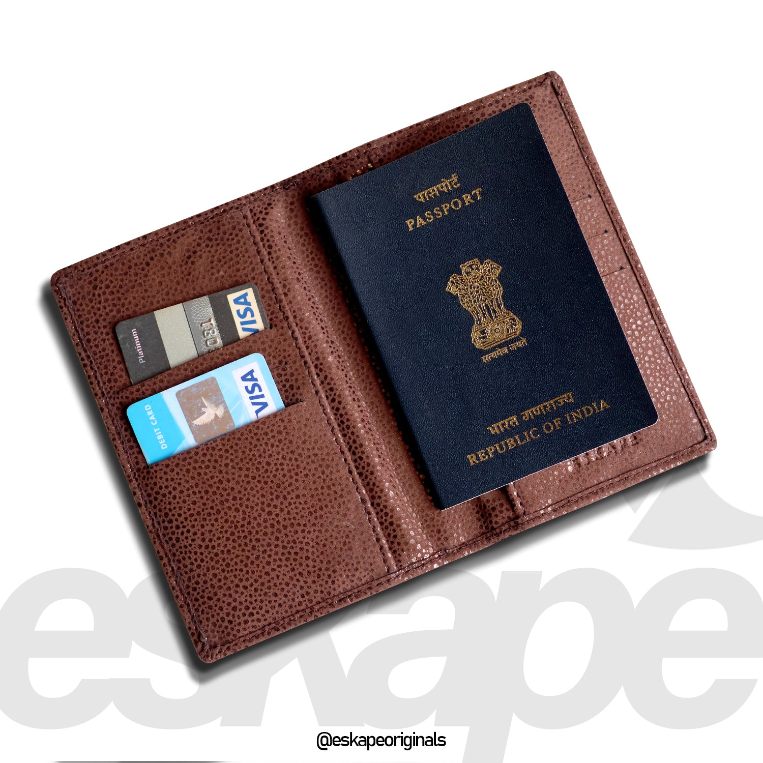 Rich brown travel wallet