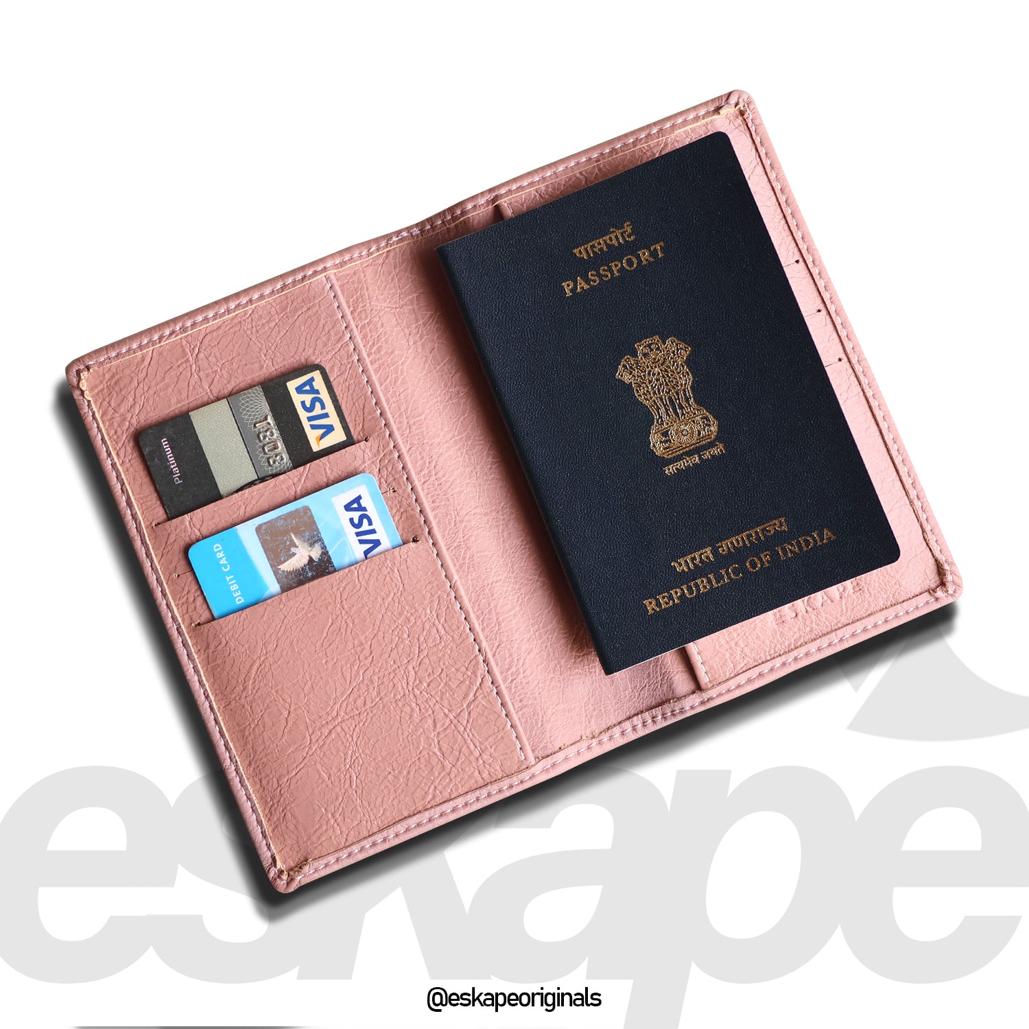 Pink Velvet Vegan leather Travel Wallet