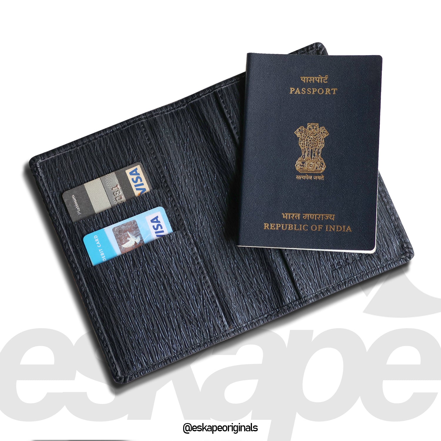 Sleek Black Passport Wallet